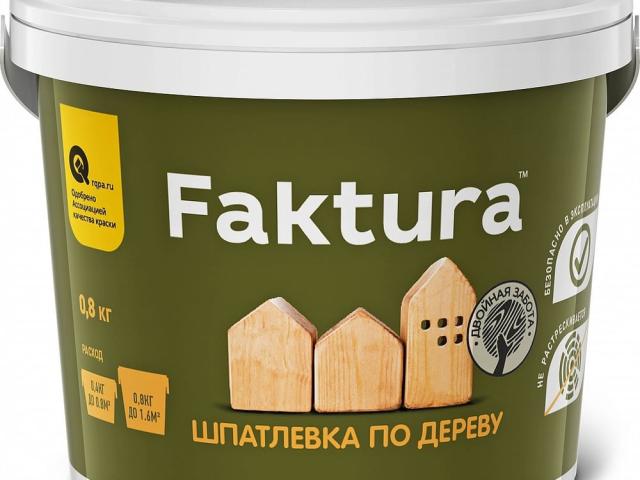 Шпаклевка по дереву FAKTURA для наружных и внутренних работ 0,8 кг сосна, 