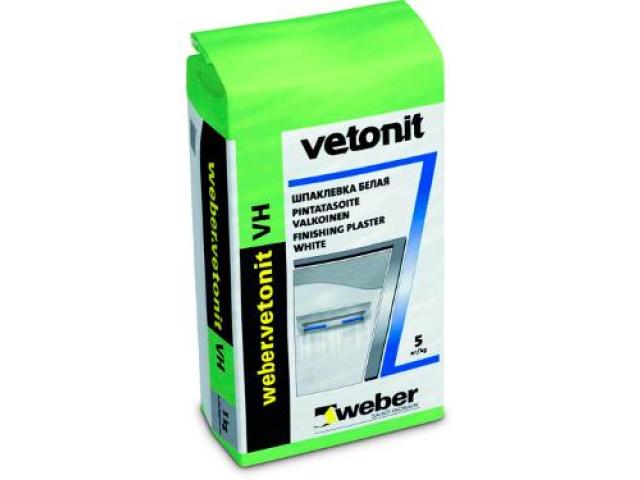 Шпаклевка влагостойкая WEBER.VETONIT ВХ/VH 5 кг — финишное выравнивание стен и потолков, 