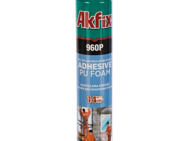 Клей-пена для пенополистирола и пенопласта Akfix 960P 900 г полупрофессиональный, 
