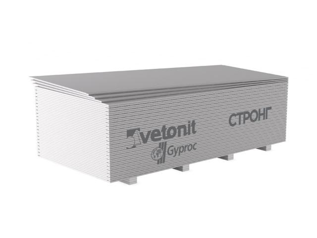 Гипсокартон Vetonit Gyproc Стронг 2500х1200х15 мм ударопрочный для стен и потолков, 