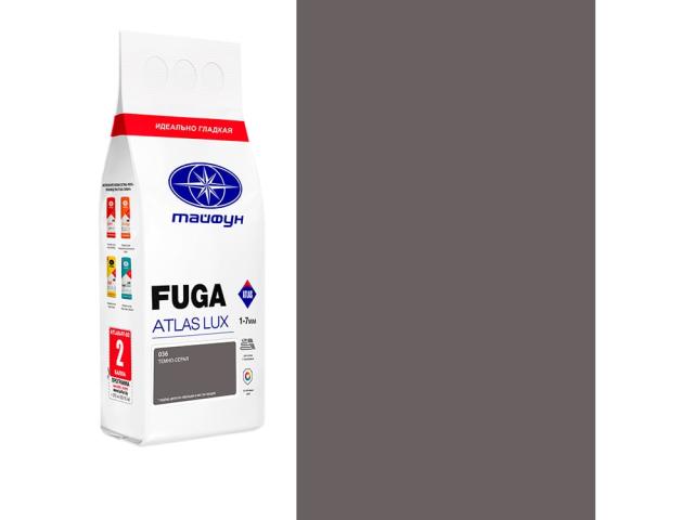 Цементная затирка Тайфун Fuga ATLAS LUX № 036 темно-серая 2 кг для внутренних и наружных работ, 