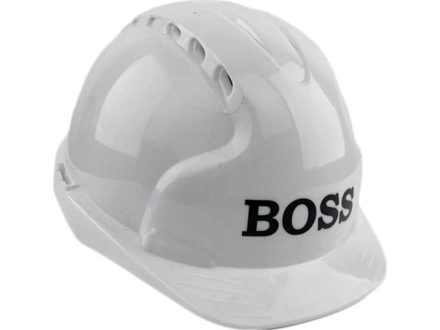 Каска белая с храповым механизмом FORT LOGO BOSS, 