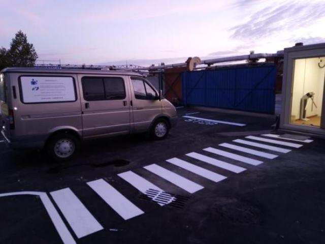 Разметка пола склада и завода, Москва