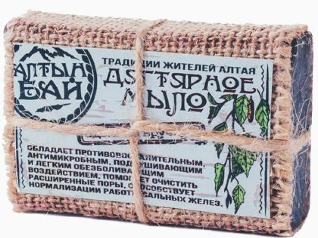 Мыло натуральное ручной работы ДЕГТЯРНОЕ антимикробное, 80 гр., Ижевск