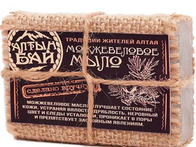 Мыло натуральное ручной работы МОЖЖЕВЕЛОВОЕ тонизирующее, 80 гр., Ижевск