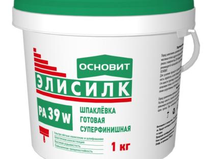 Шпаклевка Основит Элисилк PA39 W супербелая, 1 кг