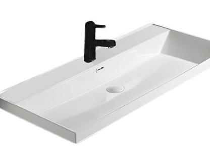 Раковина Gid Integrado 5510s 101 см фаянс белая с переливом для ванной комнаты