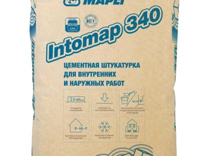 Штукатурка MAPEI INTOMAP 340 25 кг влагостойкая универсальная для внутренних и наружных работ