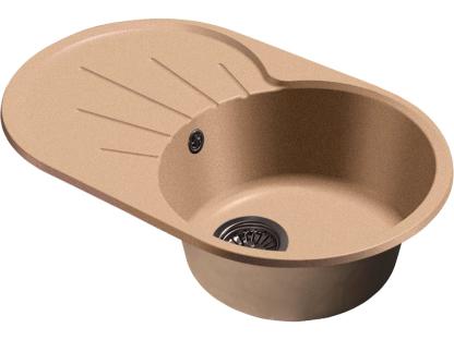 Мойка SANTREK AQUA ROUND SA-R750L 750х460 мм песок-302