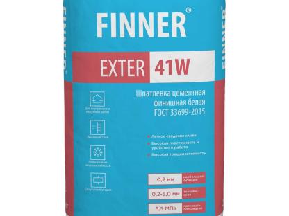 Цементная финишная шпатлевка Dauer finner exter 41w белая 20 кг для внутренних и наружных работ
