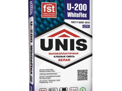 Клей плиточный Unis WhiteFlex U-200 белый 25 кг для внутренних и наружных работ